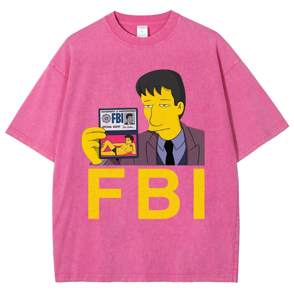 The Simpsons FBI Agent Meme Washed T-Shirt 