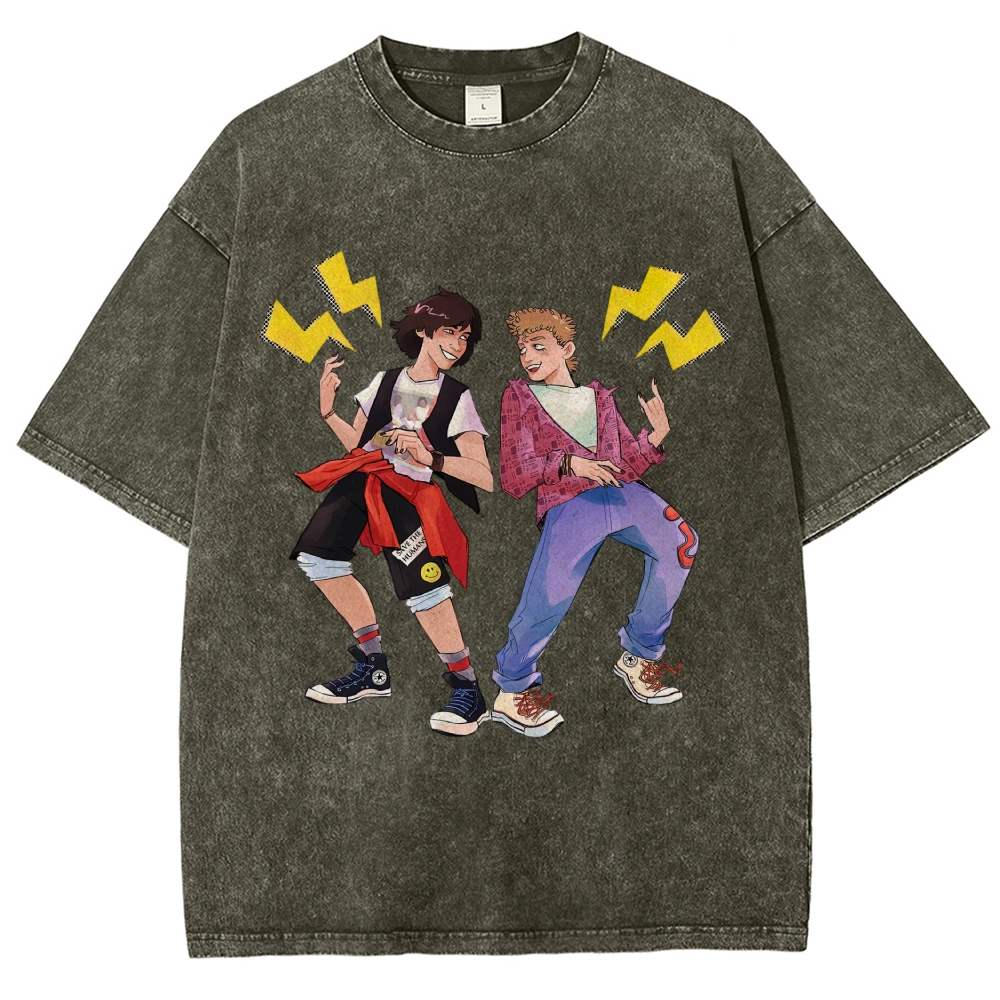 Bill & Ted Retro Duo "Excellent Adventure" Vintage Washed T-Shirt