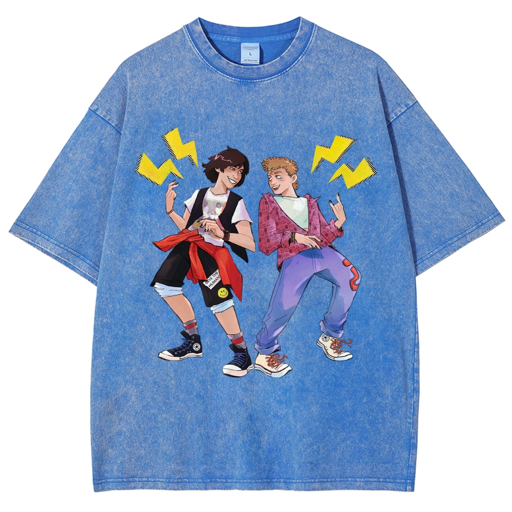 Bill & Ted Retro Duo "Excellent Adventure" Vintage Washed T-Shirt