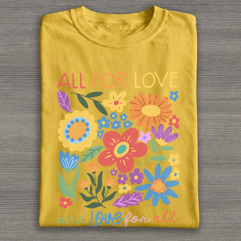  All For Love Floral Pride Cotton T-shirt