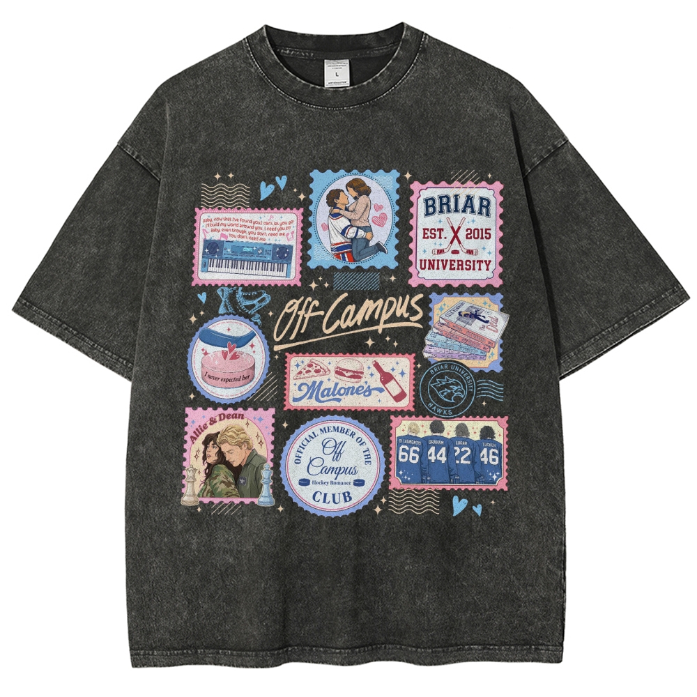 Off Campus Hockey Stamps Washed T-Shirt