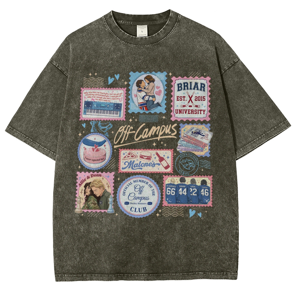 Off Campus Hockey Stamps Washed T-Shirt