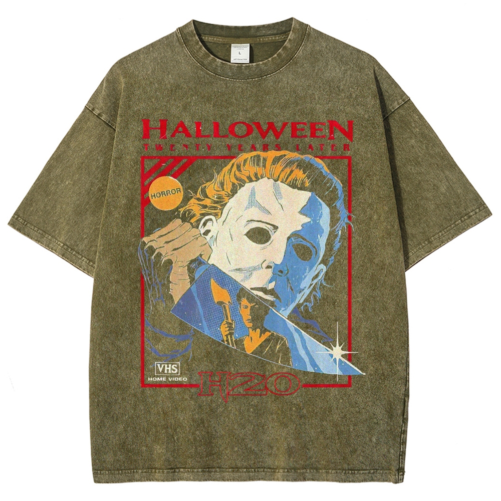 Halloween H20 Michael Myers VHS Vintage Washed T-Shirt