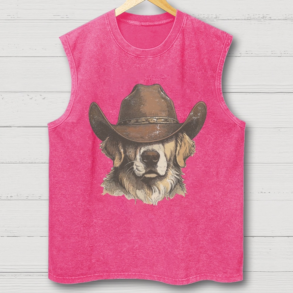 Cowboy Golden Retriever Western Washed Vest