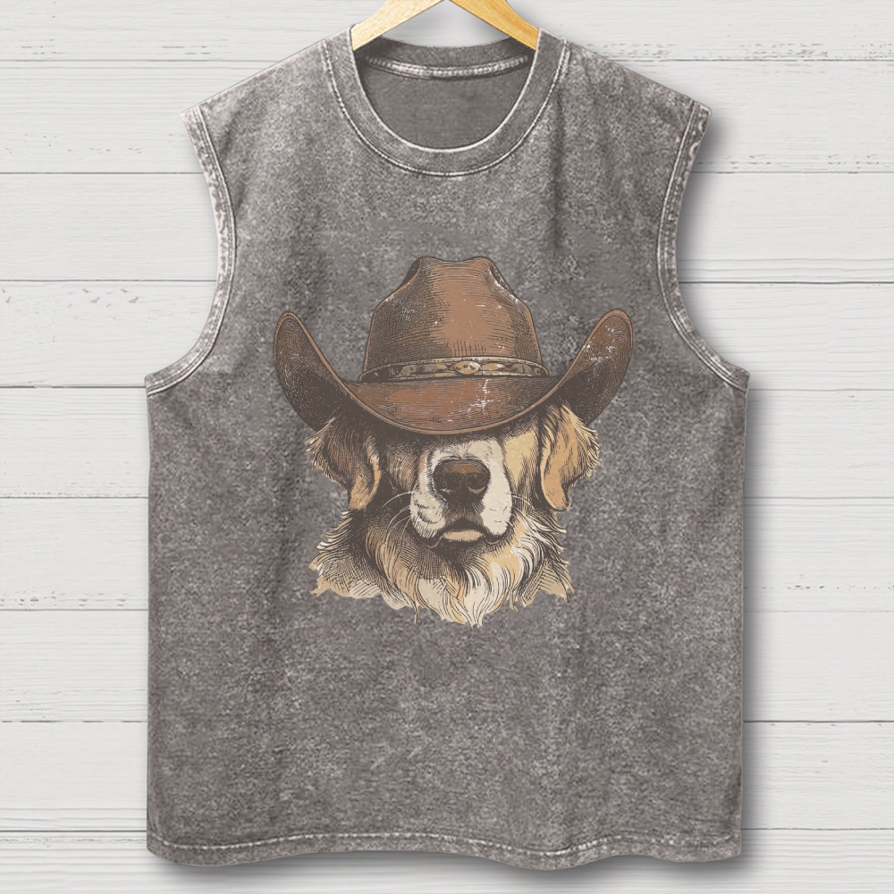 Cowboy Golden Retriever Western Washed Vest