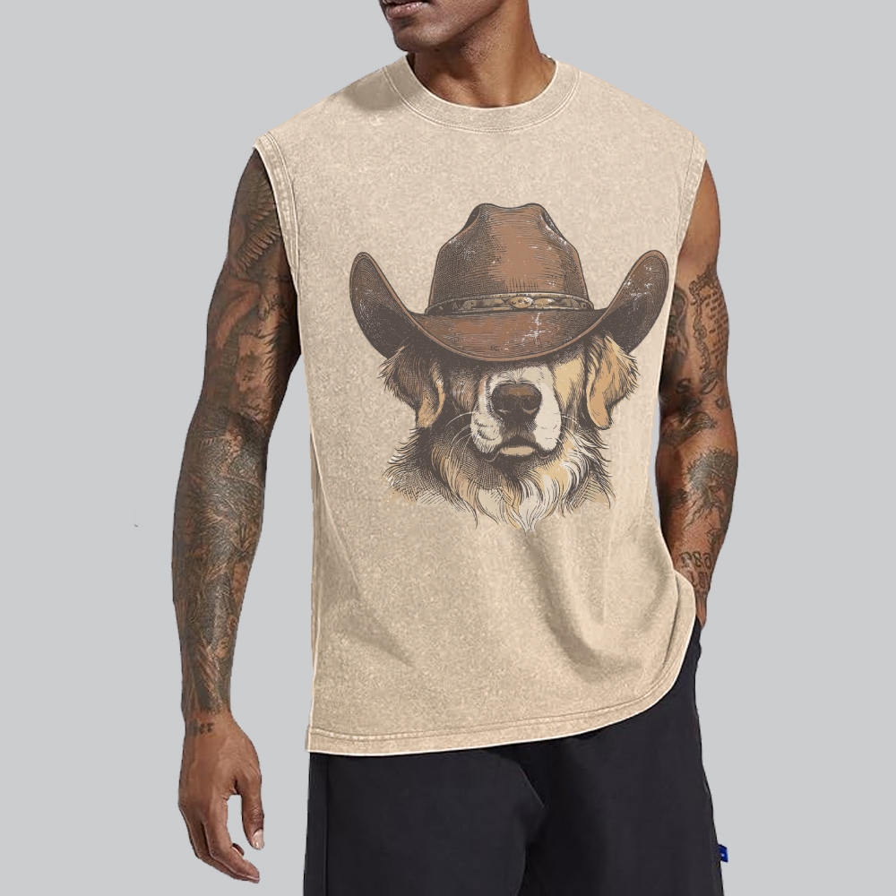 Cowboy Golden Retriever Western Washed Vest