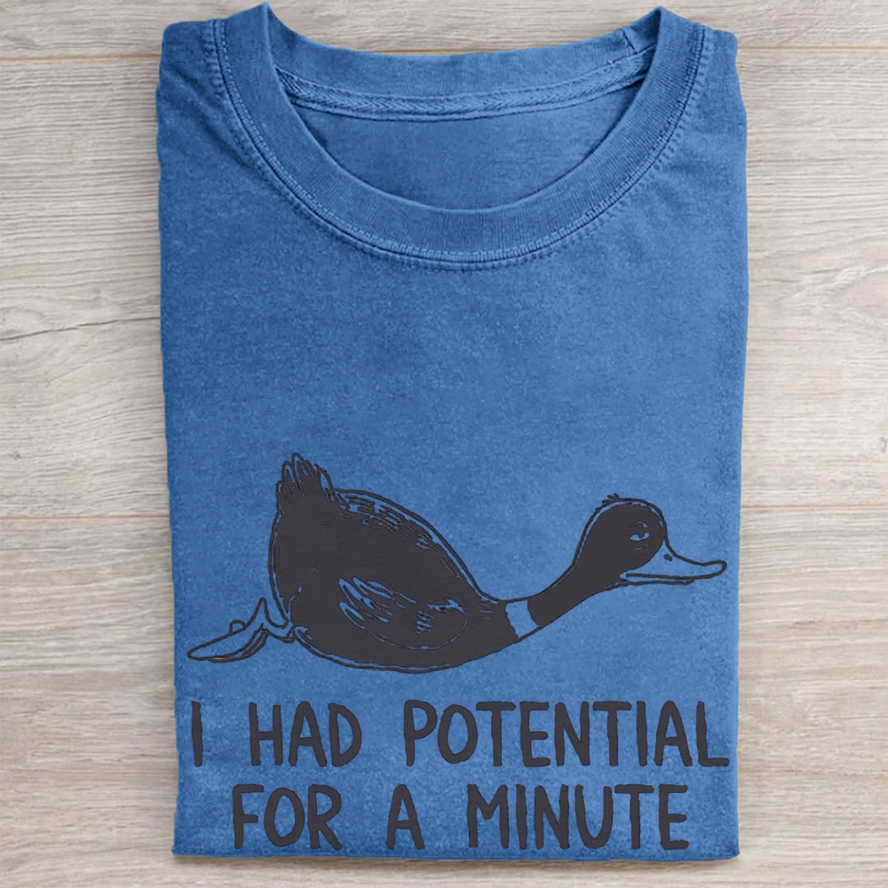 Lazy Duck Humor Vintage Washed Tee
