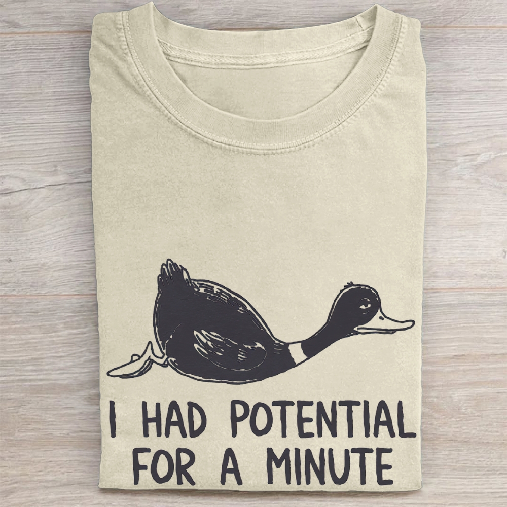 Lazy Duck Humor Vintage Washed Tee