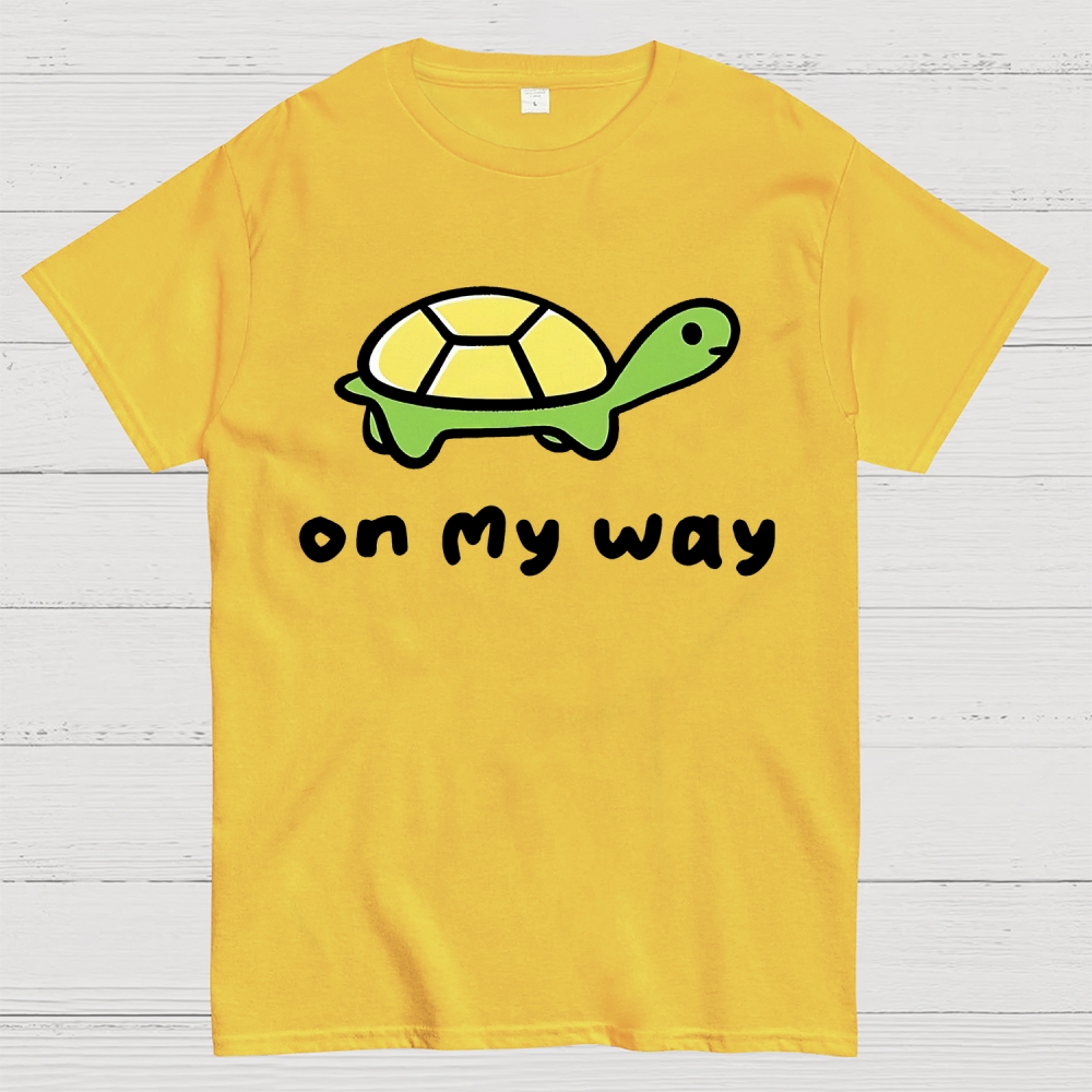 Turtle On My Way Cotton T-shirt 