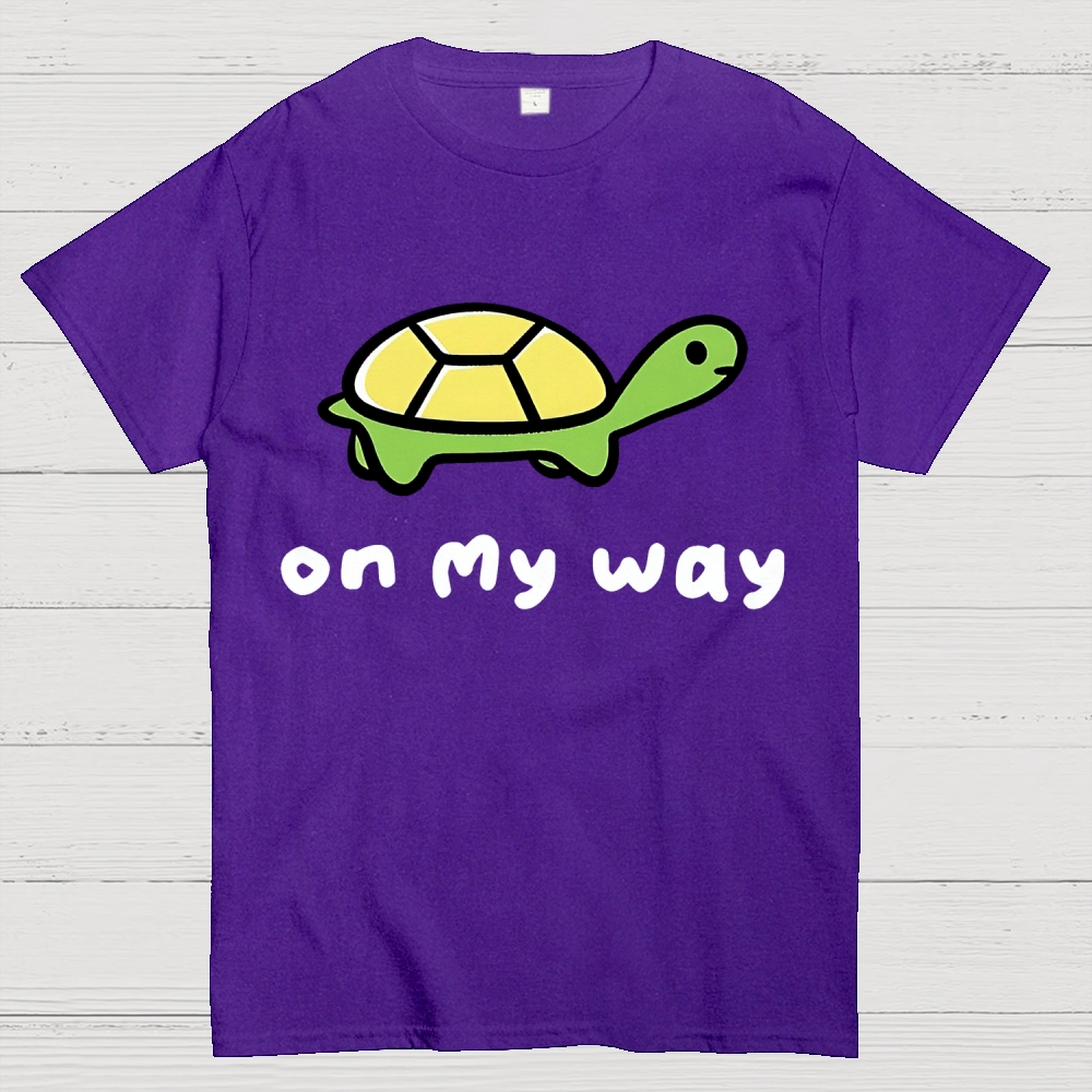 Turtle On My Way Cotton T-shirt 