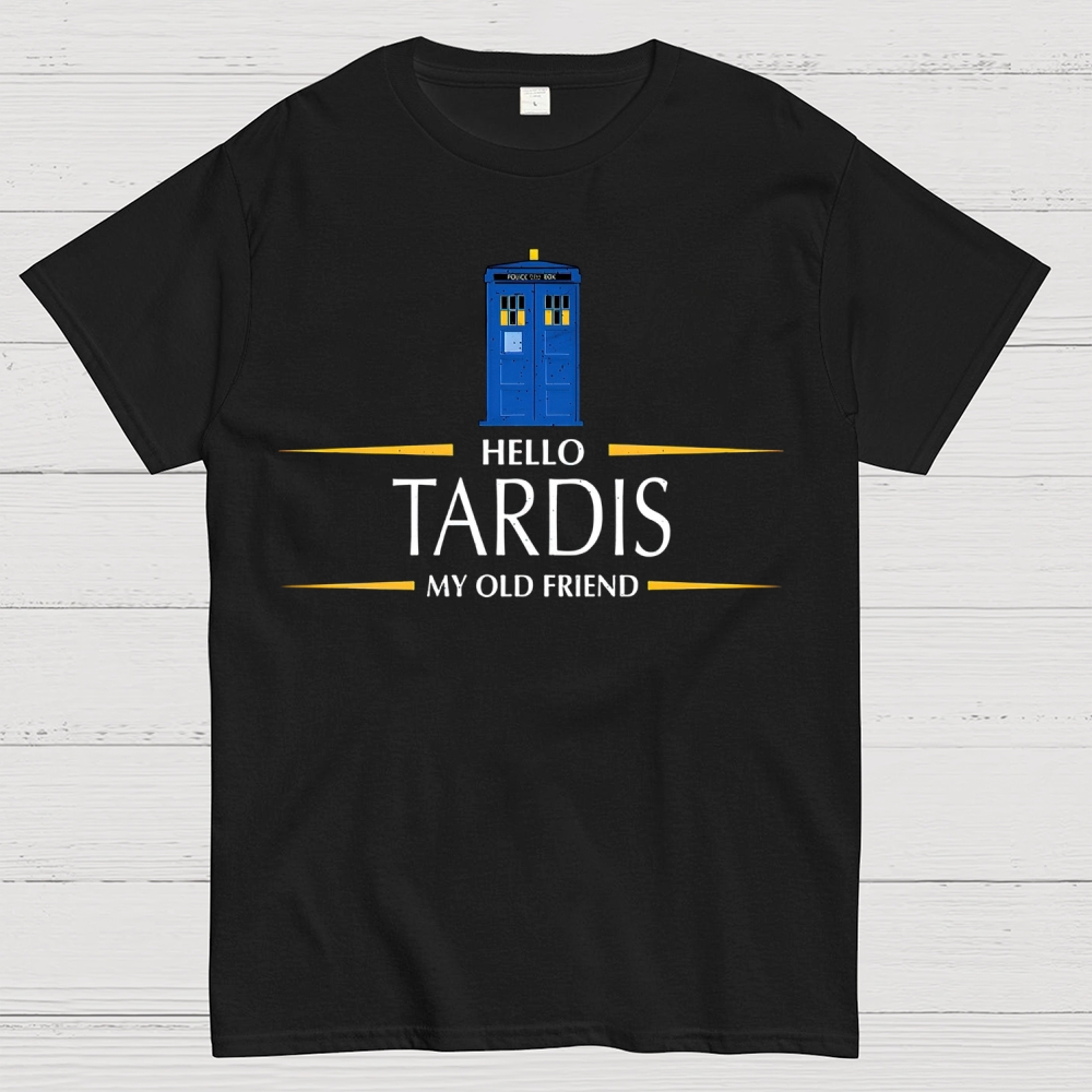 Retro Hello Tardis Cotton T-shirt 