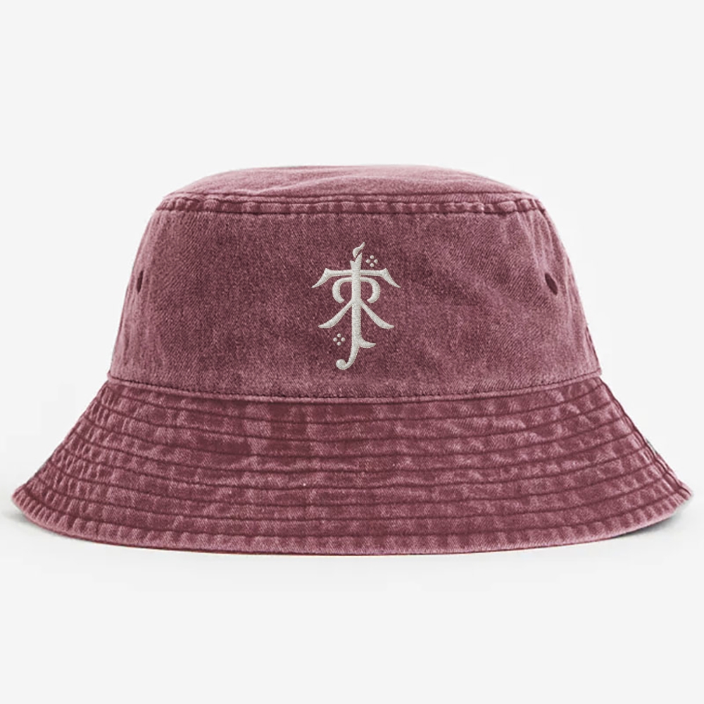 Embroidered Tolkien Symbol Washed Bucket Hat 