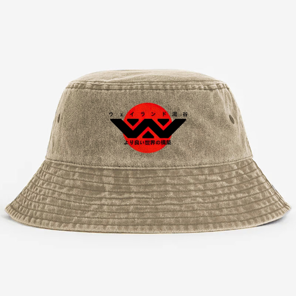 Weyland Yutani Japanese LogoCasual Washed Bucket Hat 