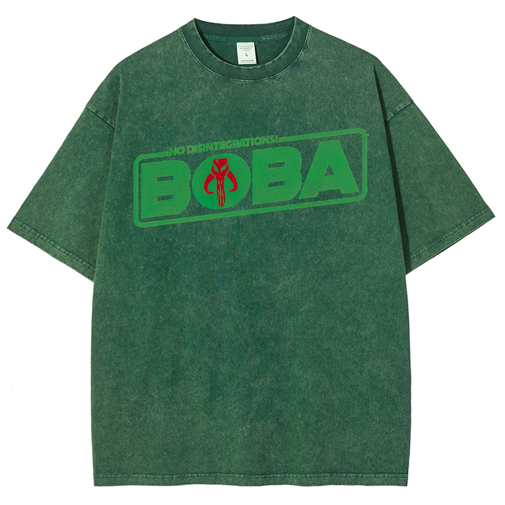 Bounty Hunter Parody Logo Print Washed T-Shirt 