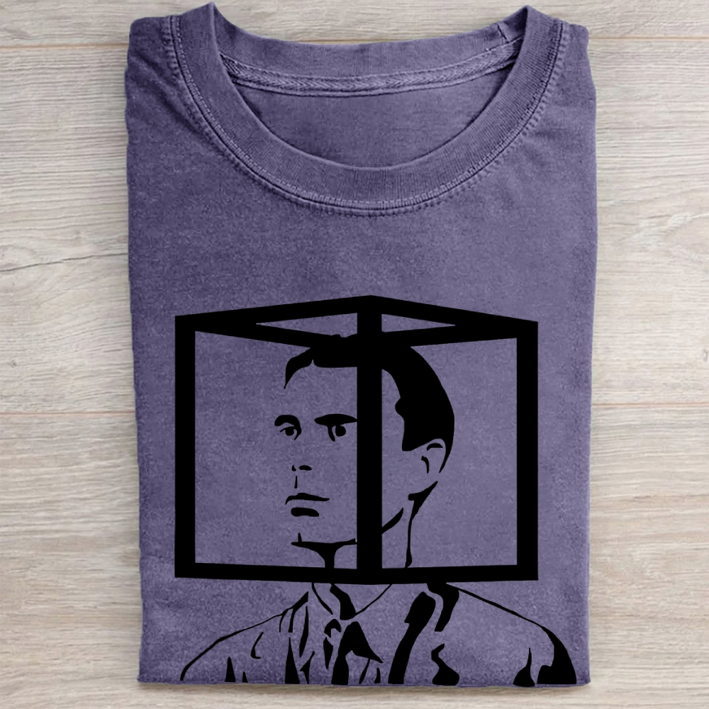 Retro Optical Illusion Portrait Graphic Vintage Washed Tee
