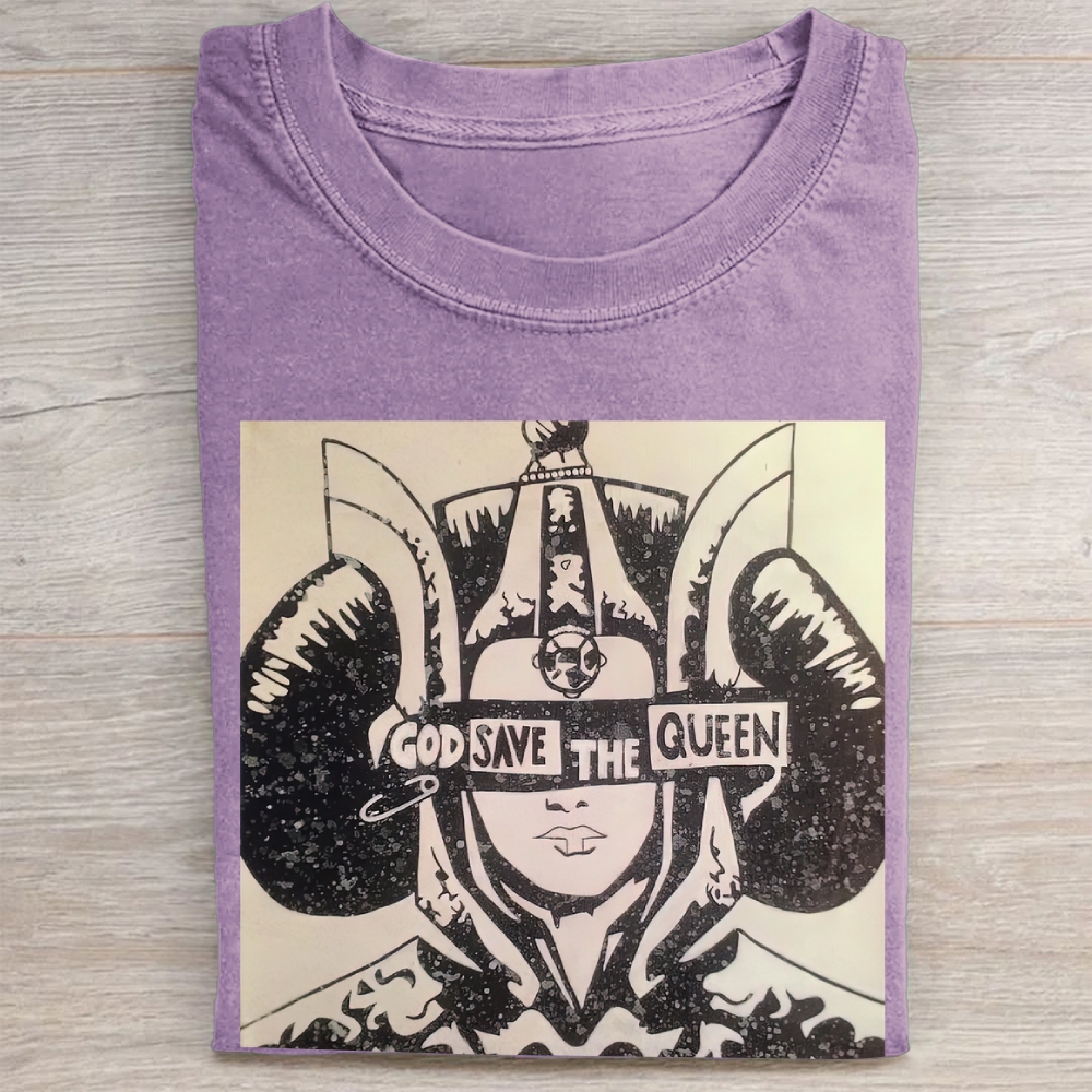 Sci-Fi Royal Parody Graphic Vintage Washed Tee