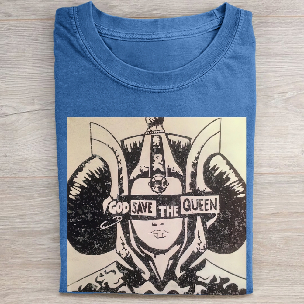 Sci-Fi Royal Parody Graphic Vintage Washed Tee