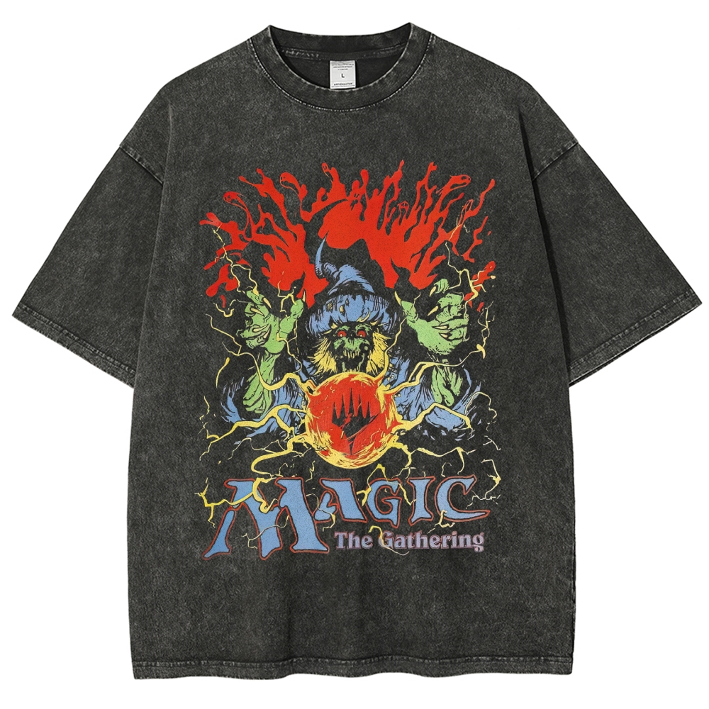 Magic Fantasy Wizard Graphic Washed T-Shirt 