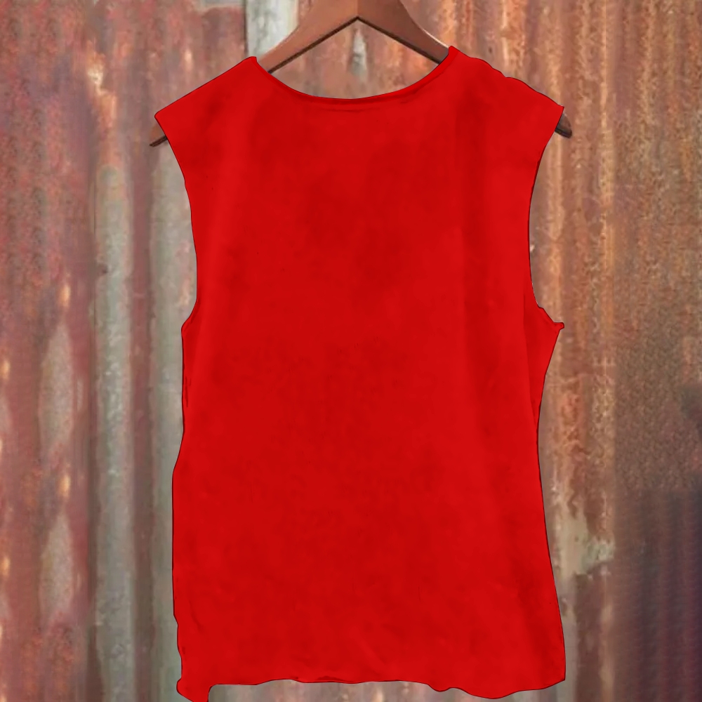 Red Vintage Horror Clown Graphic Sleeveless Printed Tank Top