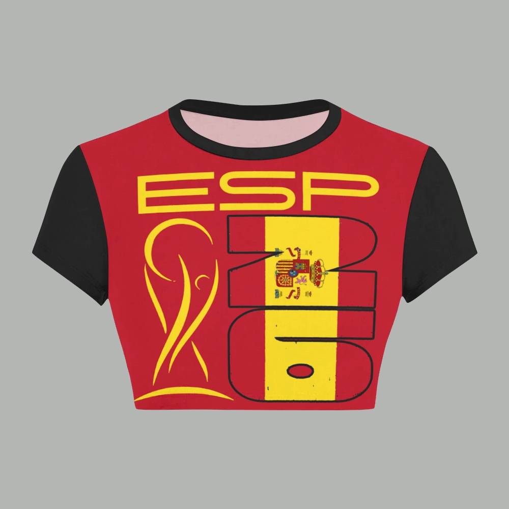 Spain Belgium Soccer Women T-Shirt  & Elasticated Trousers Two-Piece Set