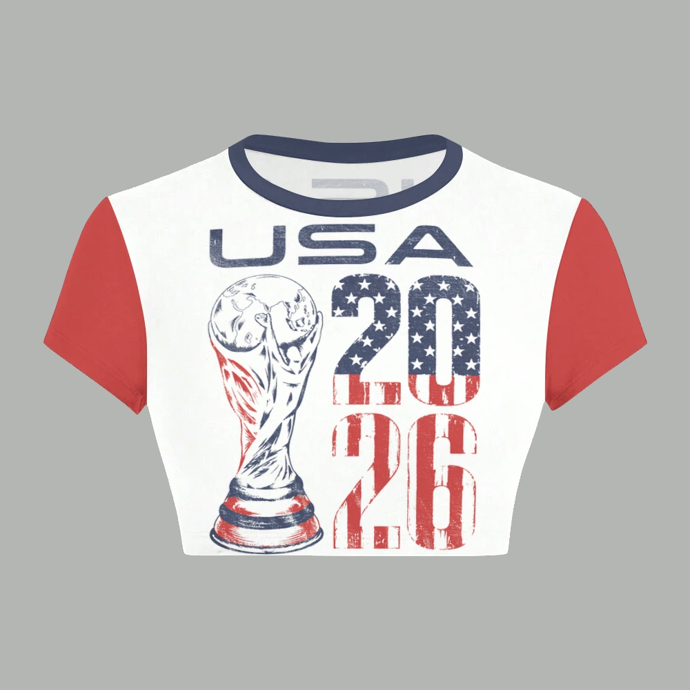 USA 2026 World Cup Women T-Shirt  & Elasticated Trousers Two-Piece Set 