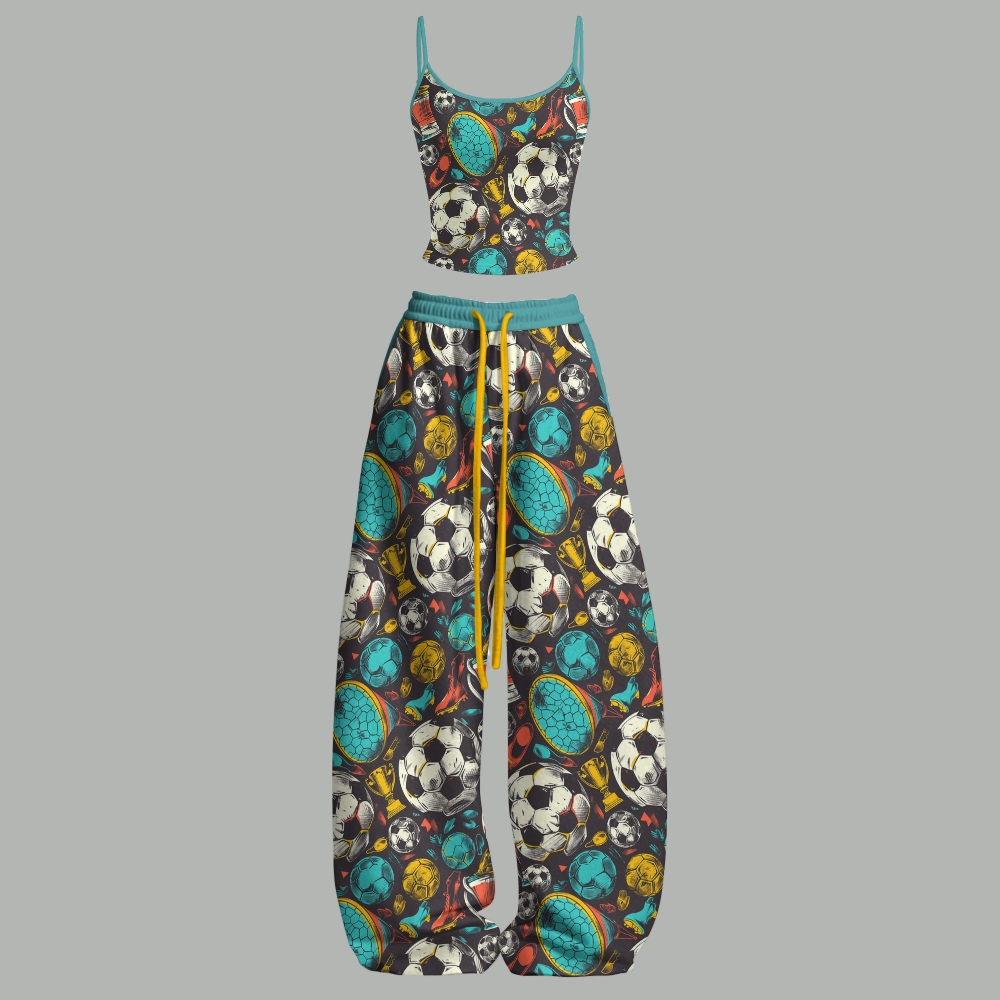Top & Elasticated Trousers Two-Piece Set 2606005906