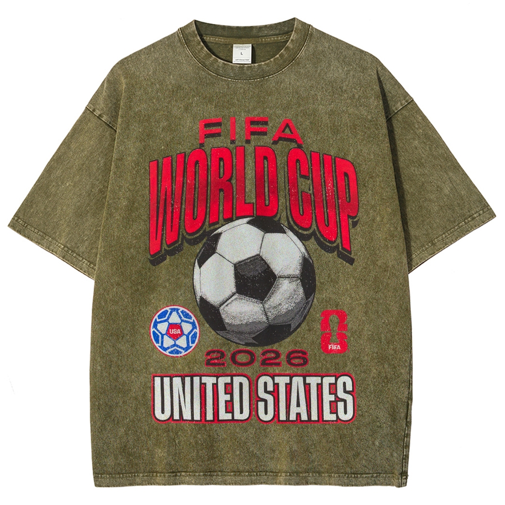 2026 World Cup USA Print  Washed T-Shirt 