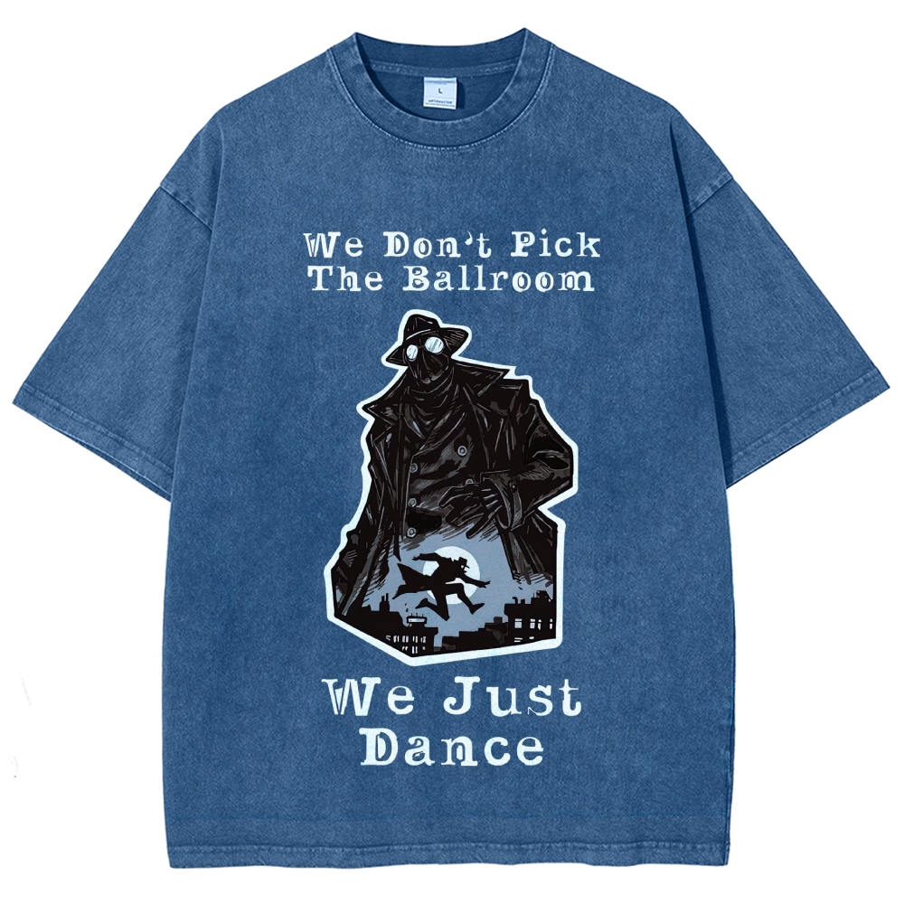 Noir Superhero Quote Graphic Washed T-Shirt 