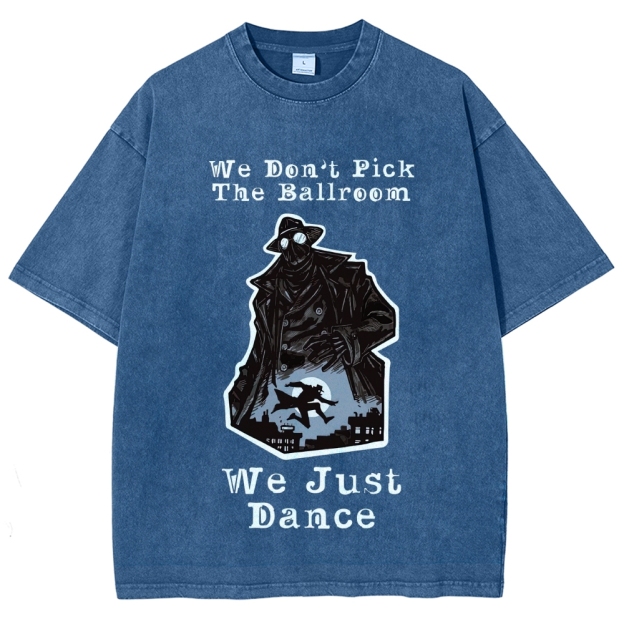 Noir Superhero Quote Graphic Washed T-Shirt 