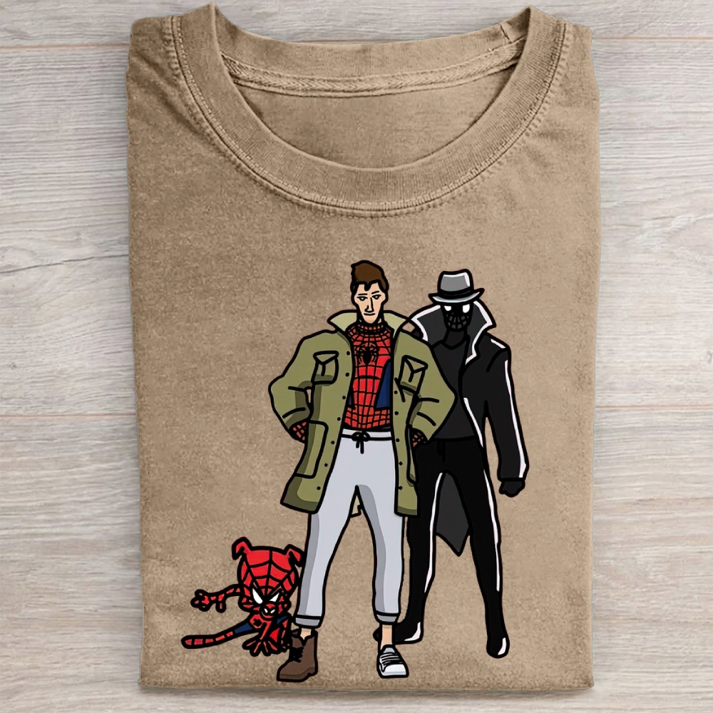 Multiverse Superhero Trio Graphic Vintage Washed Tee