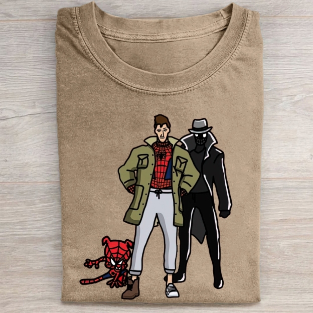 Multiverse Superhero Trio Graphic Vintage Washed Tee