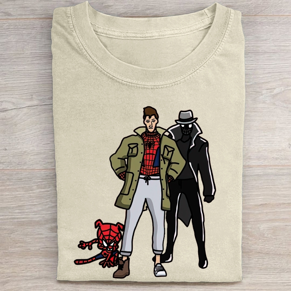 Multiverse Superhero Trio Graphic Vintage Washed Tee