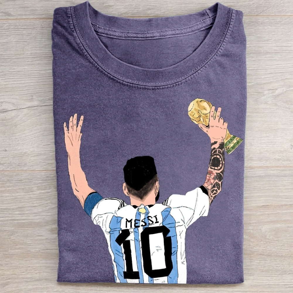  Soccer Star World Champion Graphic Vintage Washed Tee 