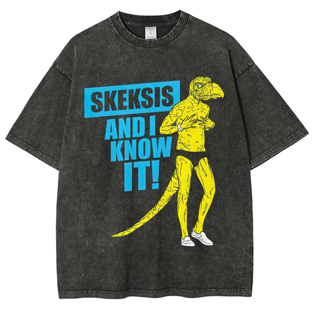 Fantasy Creature Parody Graphic Washed T-Shirt