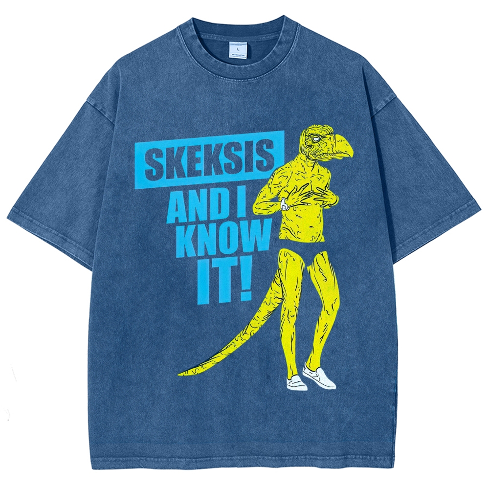 Fantasy Creature Parody Graphic Washed T-Shirt