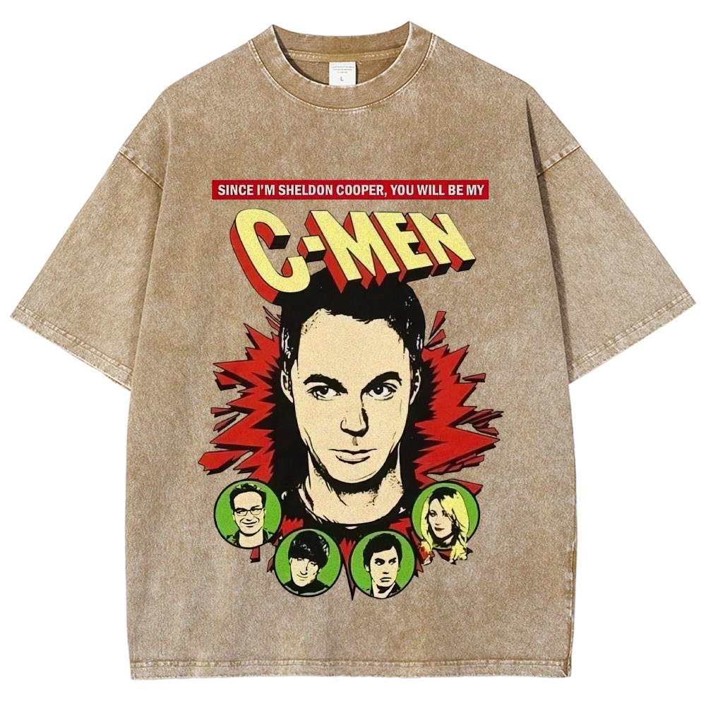 Comedy Nerd Superhero Parody Graphic Washed T-Shirt