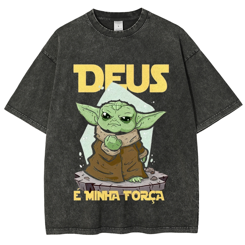 Wise Alien Quote Graphic Washed T-Shirt