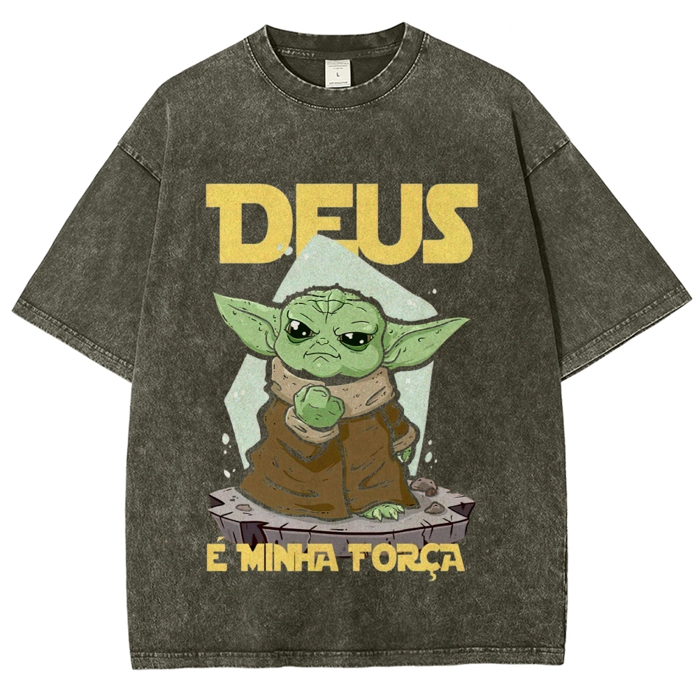 Wise Alien Quote Graphic Washed T-Shirt