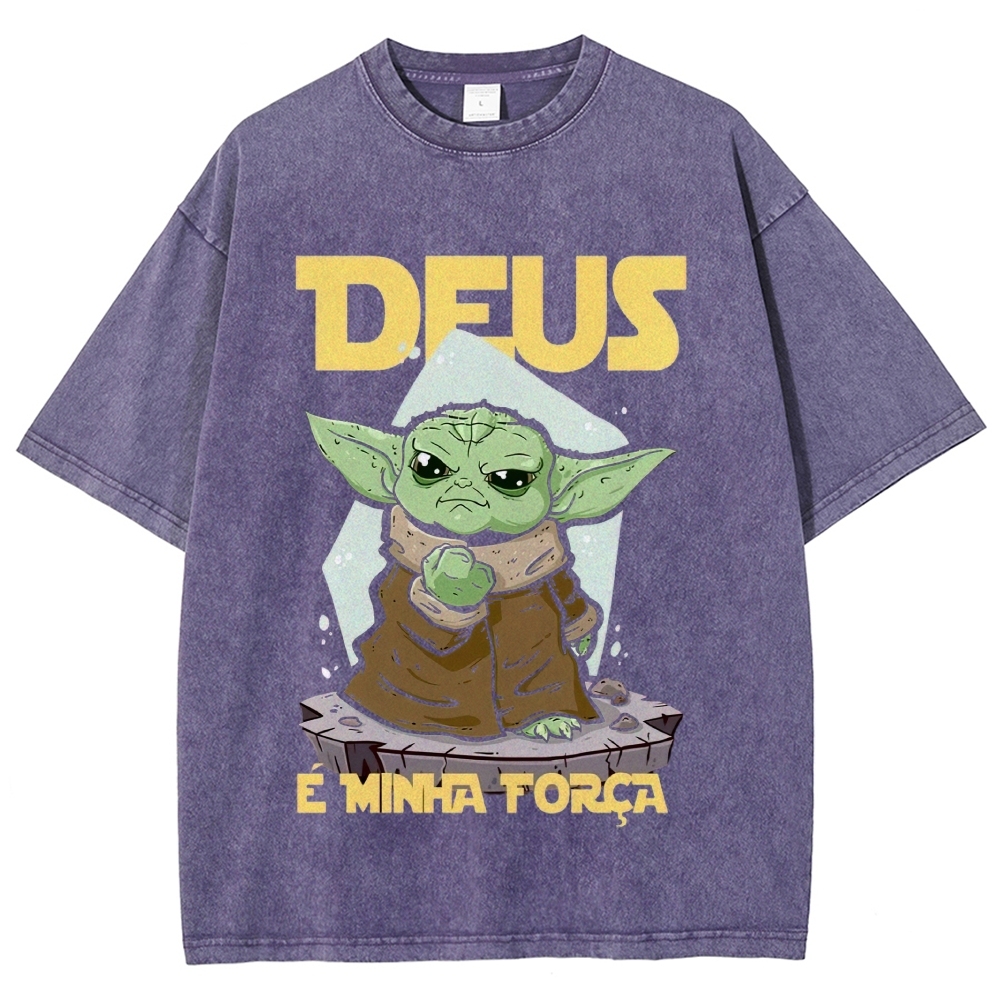 Wise Alien Quote Graphic Washed T-Shirt