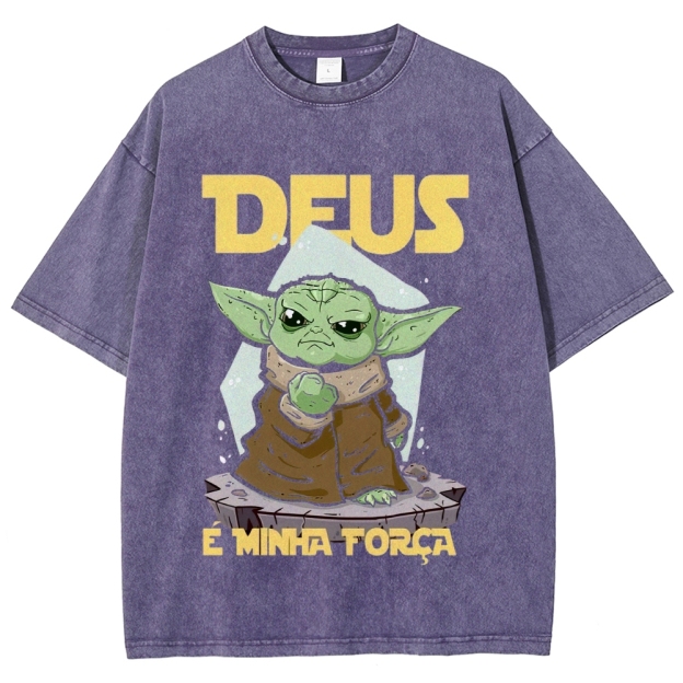 Wise Alien Quote Graphic Washed T-Shirt