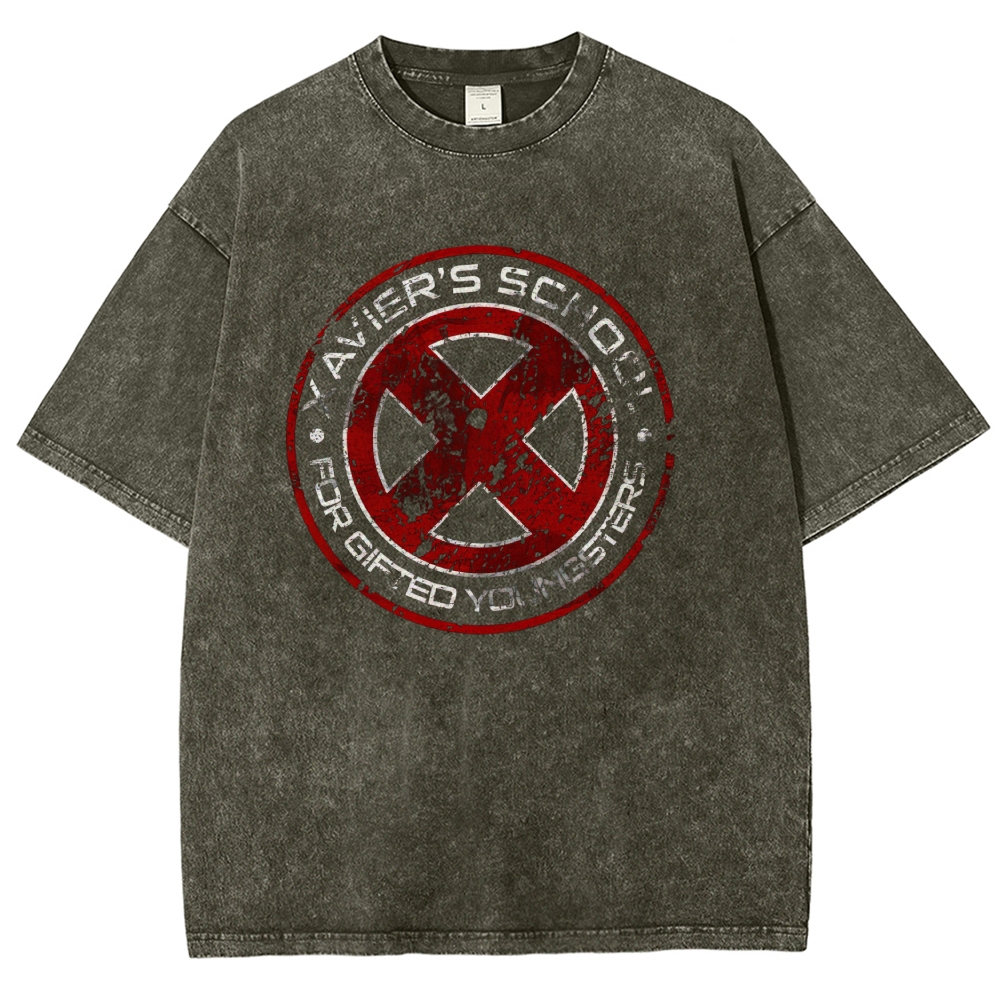Superhero School Logo Graphic Washed T-Shirt