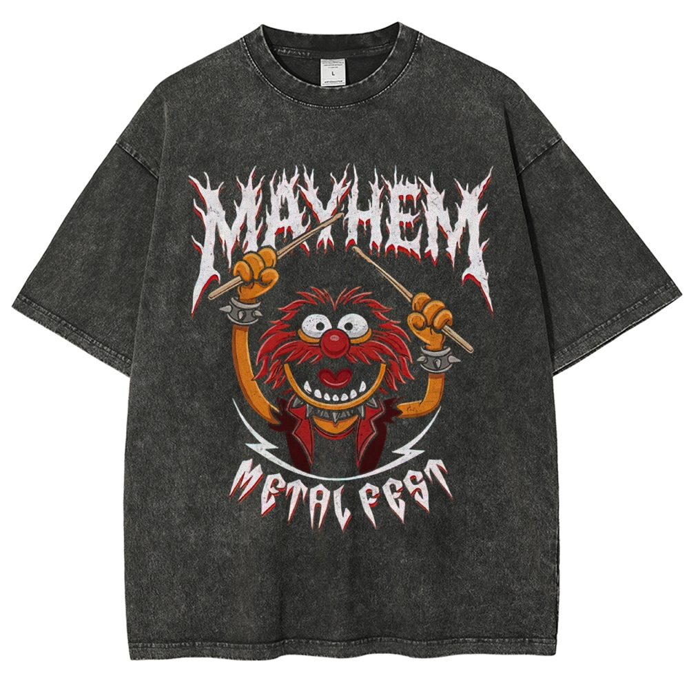 Muppet Animal Metal Fest Graphic Washed T-Shirt