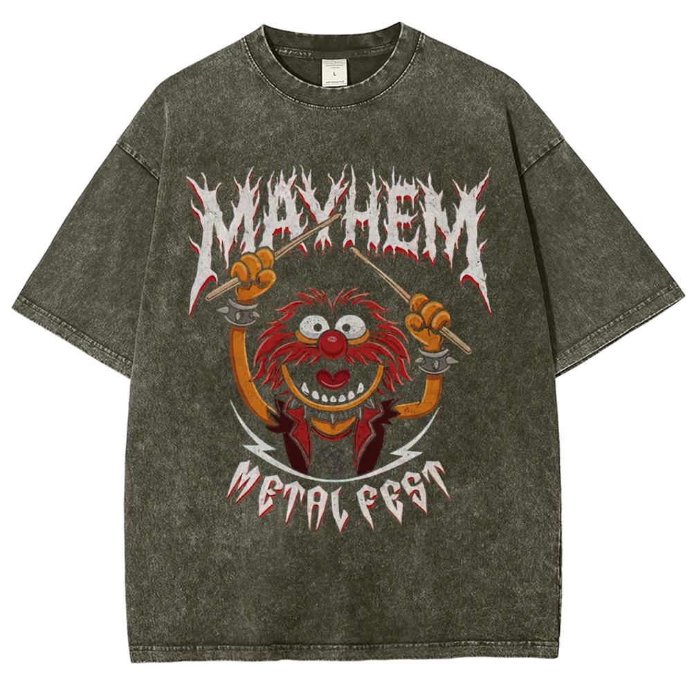 Muppet Animal Metal Fest Graphic Washed T-Shirt