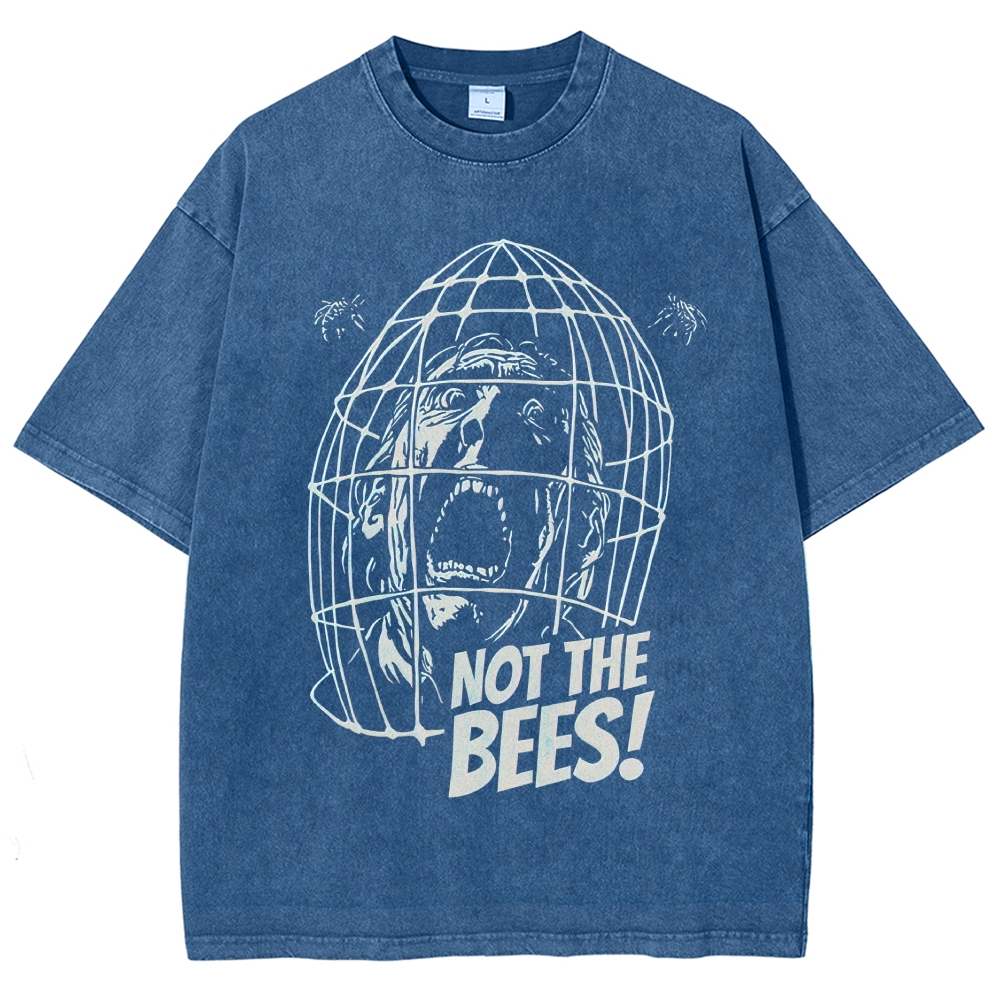 Horror Cage Bee Quote Graphic Vintage Washed T-Shirt