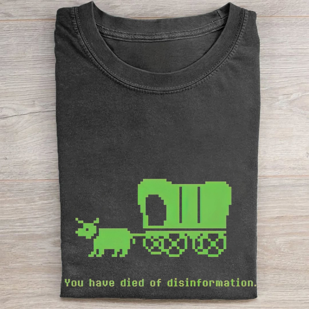 Retro Pixel Ox Cart Quote Vintage Washed Tee