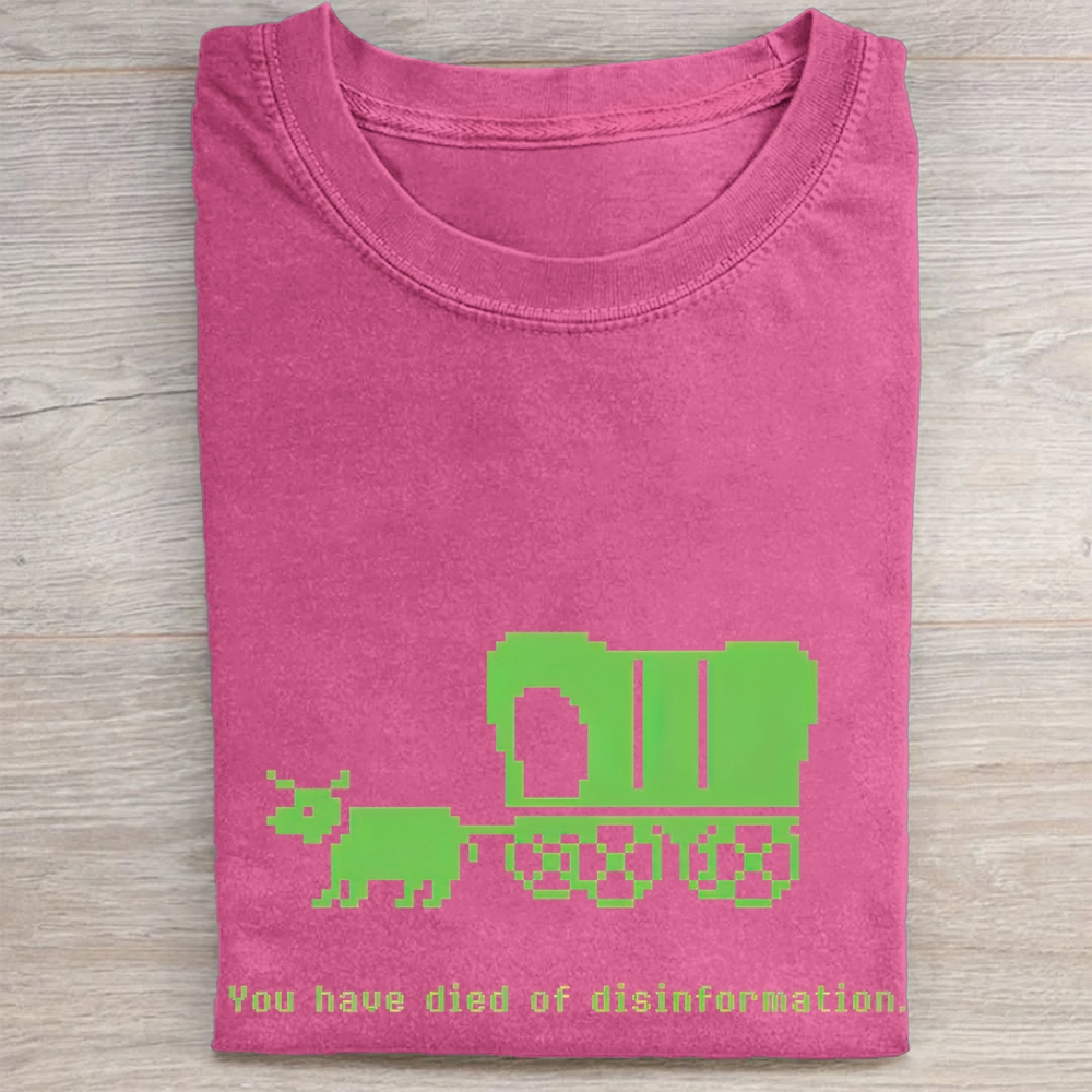 Retro Pixel Ox Cart Quote Vintage Washed Tee