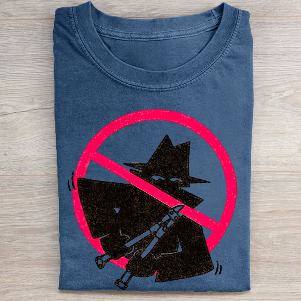  "No Smoking Gun" Spy Silhouette Graphic Vintage Washed Tee