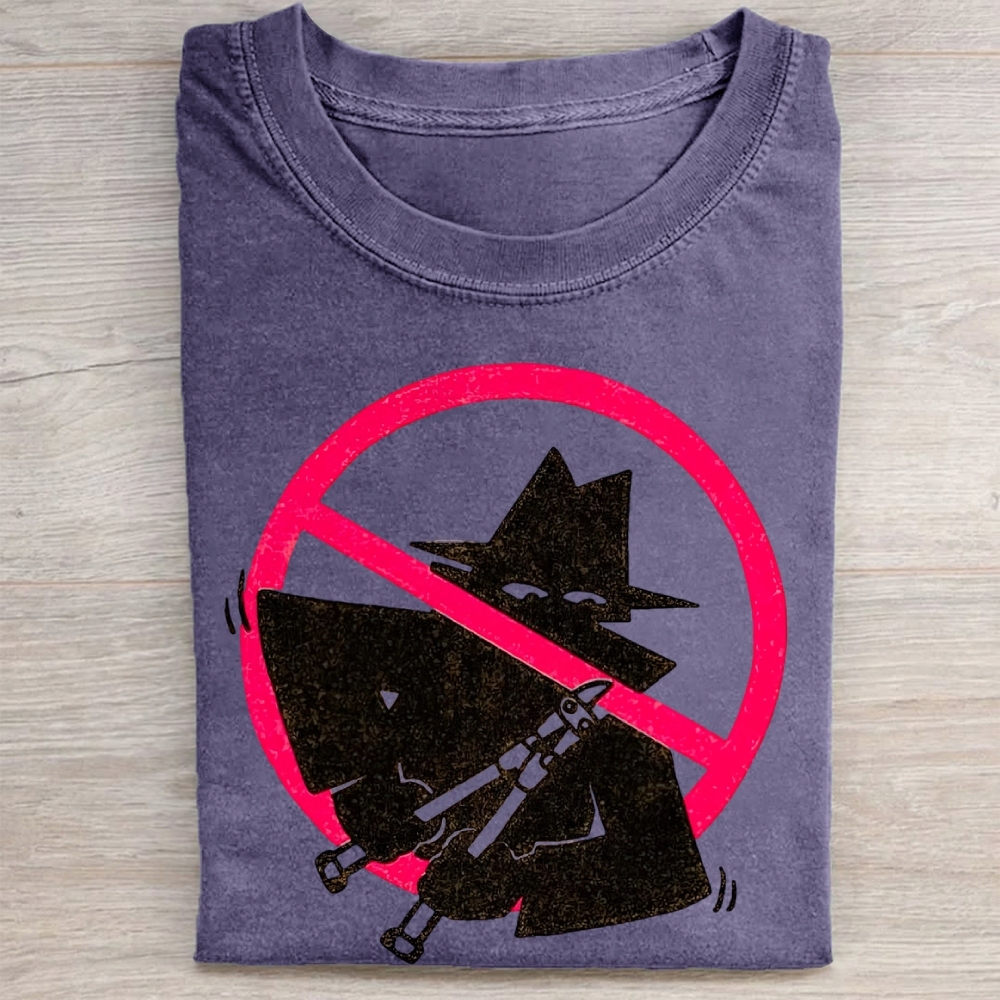  "No Smoking Gun" Spy Silhouette Graphic Vintage Washed Tee