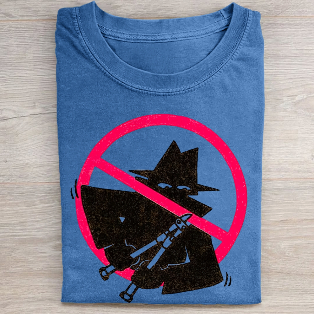  "No Smoking Gun" Spy Silhouette Graphic Vintage Washed Tee
