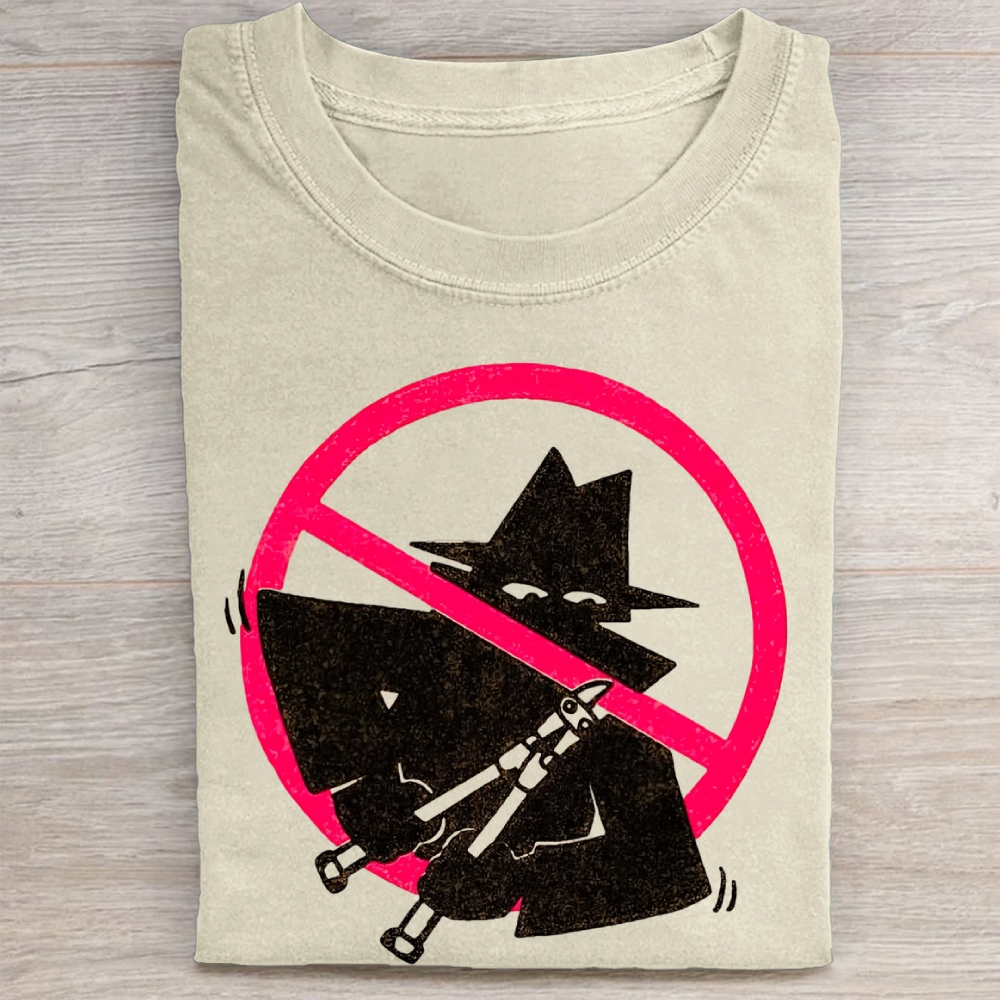  "No Smoking Gun" Spy Silhouette Graphic Vintage Washed Tee